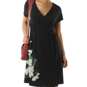 The North Face Kayla Black Gray Wrap Dress Size Medium